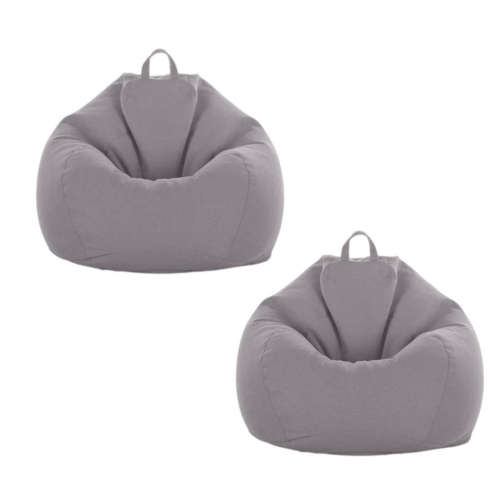 2XBeanbag Covers for Stuffed Animals 90*110cm Adult Size Gray