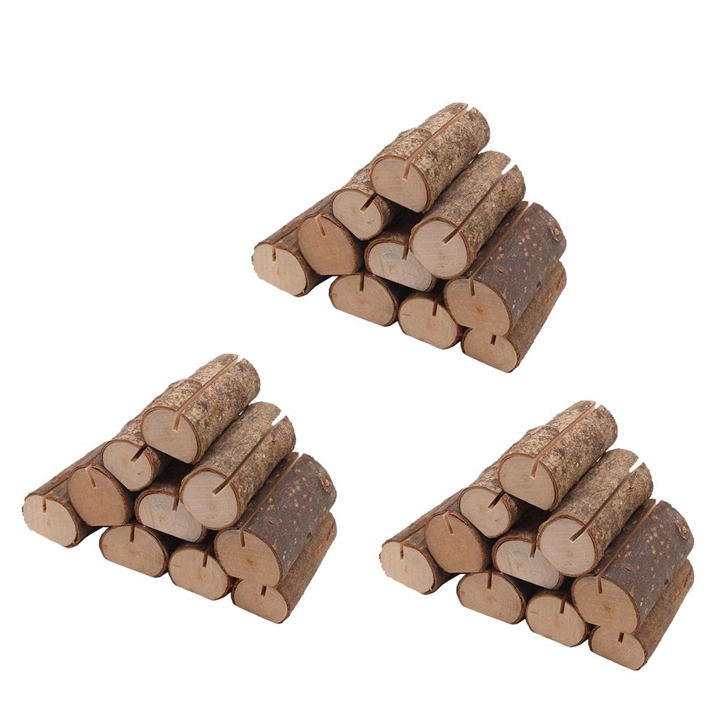30pcs Rustic Wooden Place Card Holder Party Wedding Table Name Card Holder