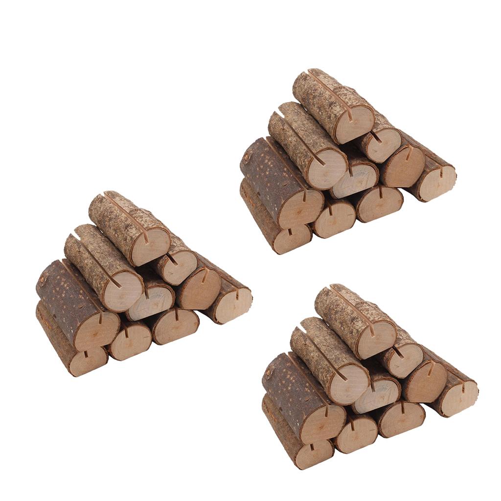 30pcs Rustic Wooden Place Card Holder Party Wedding Table Name Card Holder