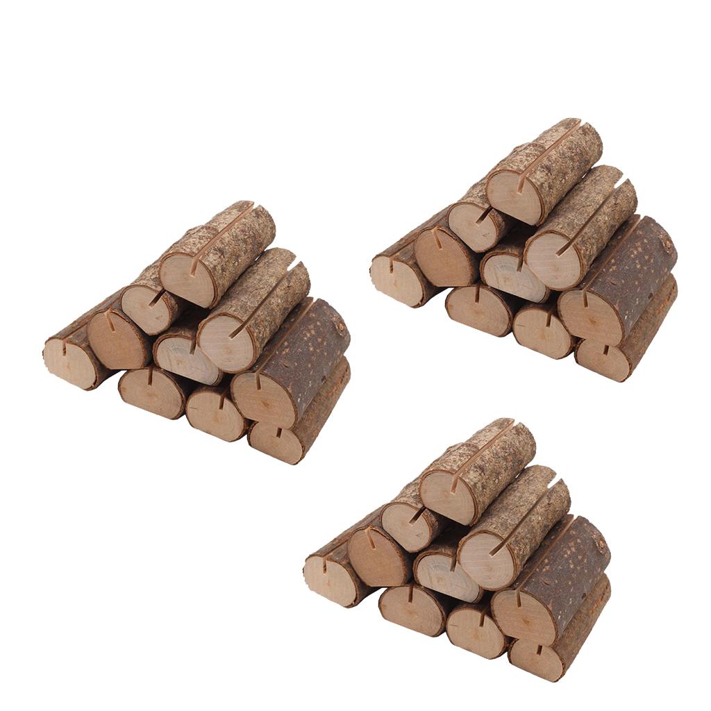 30pcs Rustic Wooden Place Card Holder Party Wedding Table Name Card Holder