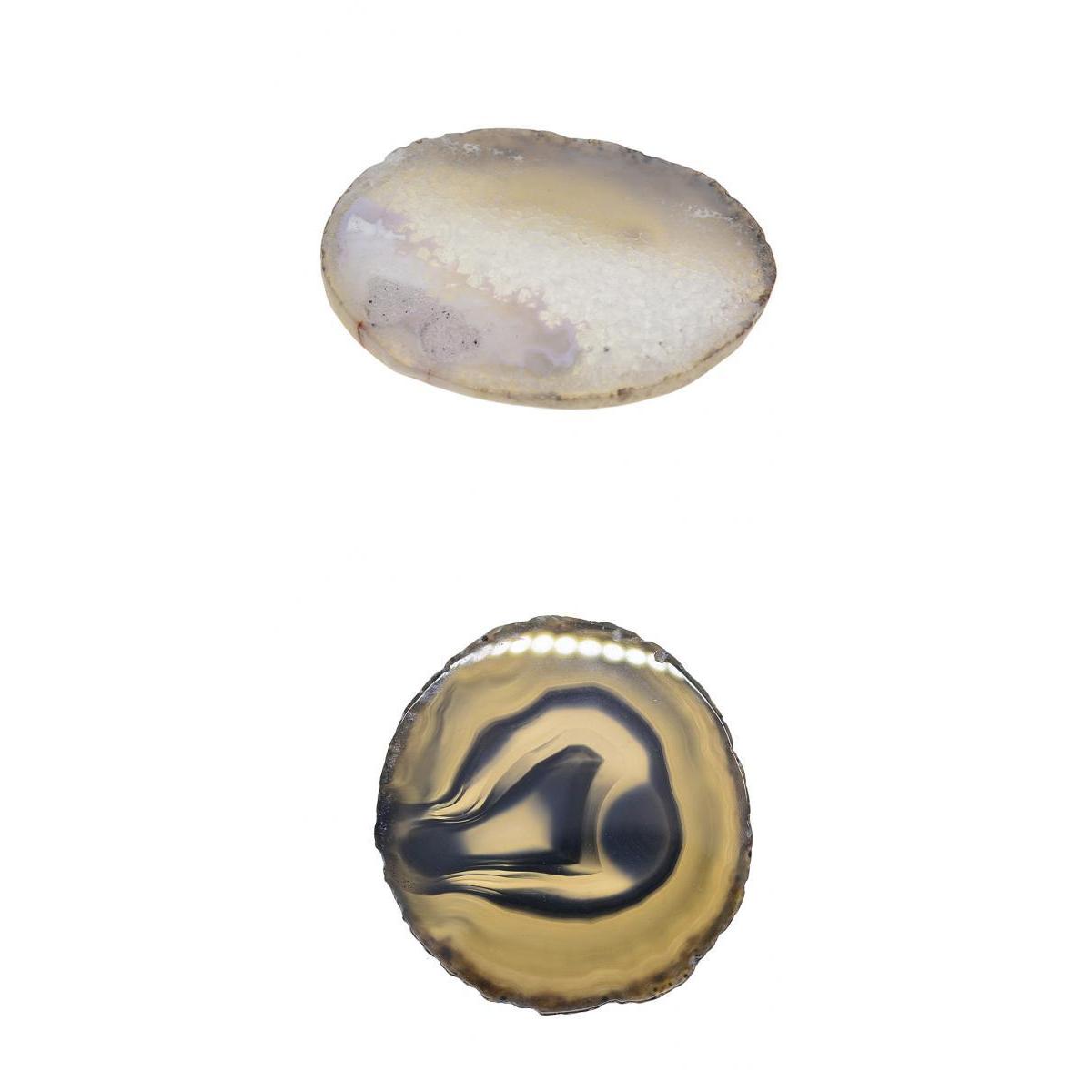 2Pieces 60-100mm Agate Quartz Crystal Slice Pendant Charms for Home Ornament