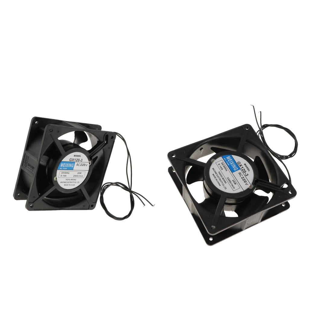2Pcs Welding Fan 50Hz 26W Miniature Cooling Fan Bare Wire No Interface Black
