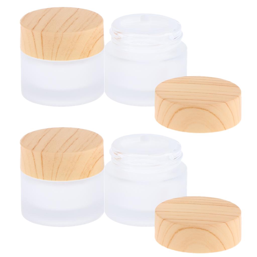 4x Mini Sample Bottles Cosmetic Makeup Jar Pot Cream Lip Balm Containers 10g