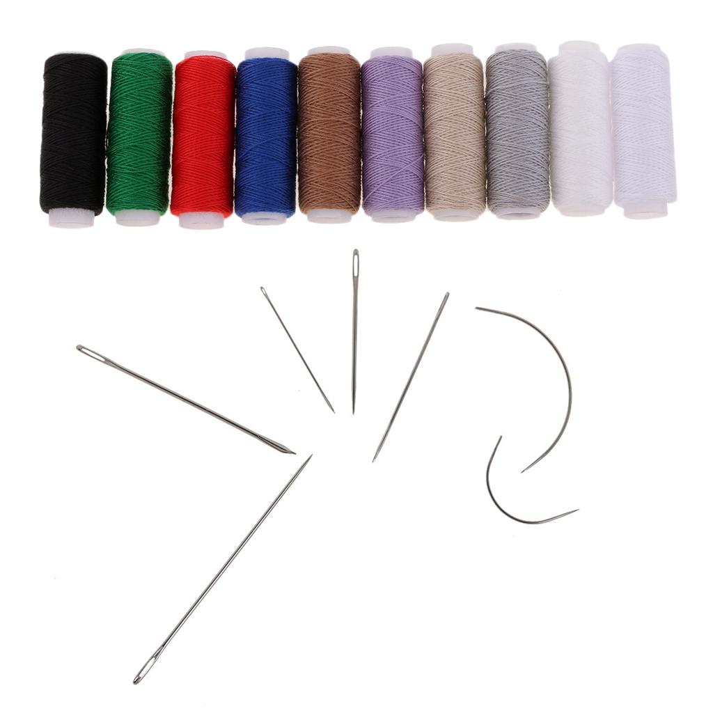 17 Pieces Jeans Sewing Thread & Hand Sewing Needles Leather Curved Needles