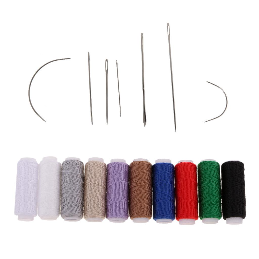 17 Pieces Jeans Sewing Thread & Hand Sewing Needles Leather Curved Needles