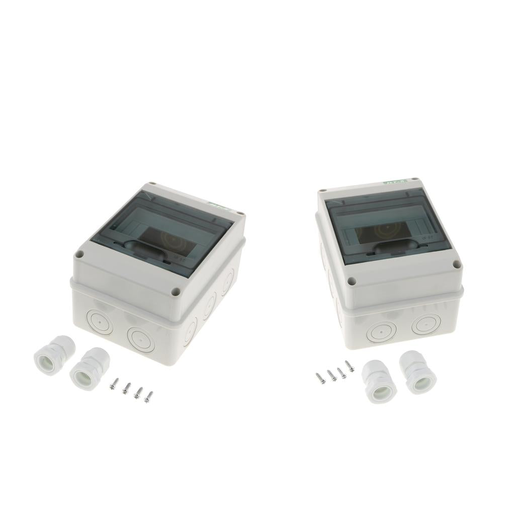 2Pcs Plastic Distribution Box for Circuit Breaker Indoor On the Wall 5WAYS
