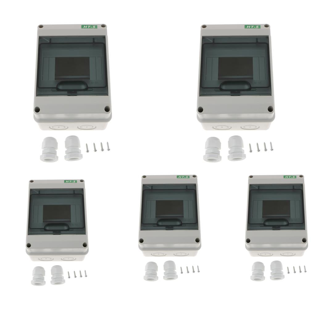 5Pcs Plastic Distribution Box for Circuit Breaker Indoor On the Wall 5WAYS
