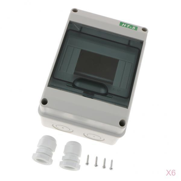 6Pcs Plastic Distribution Box for Circuit Breaker Indoor On the Wall 5WAYS