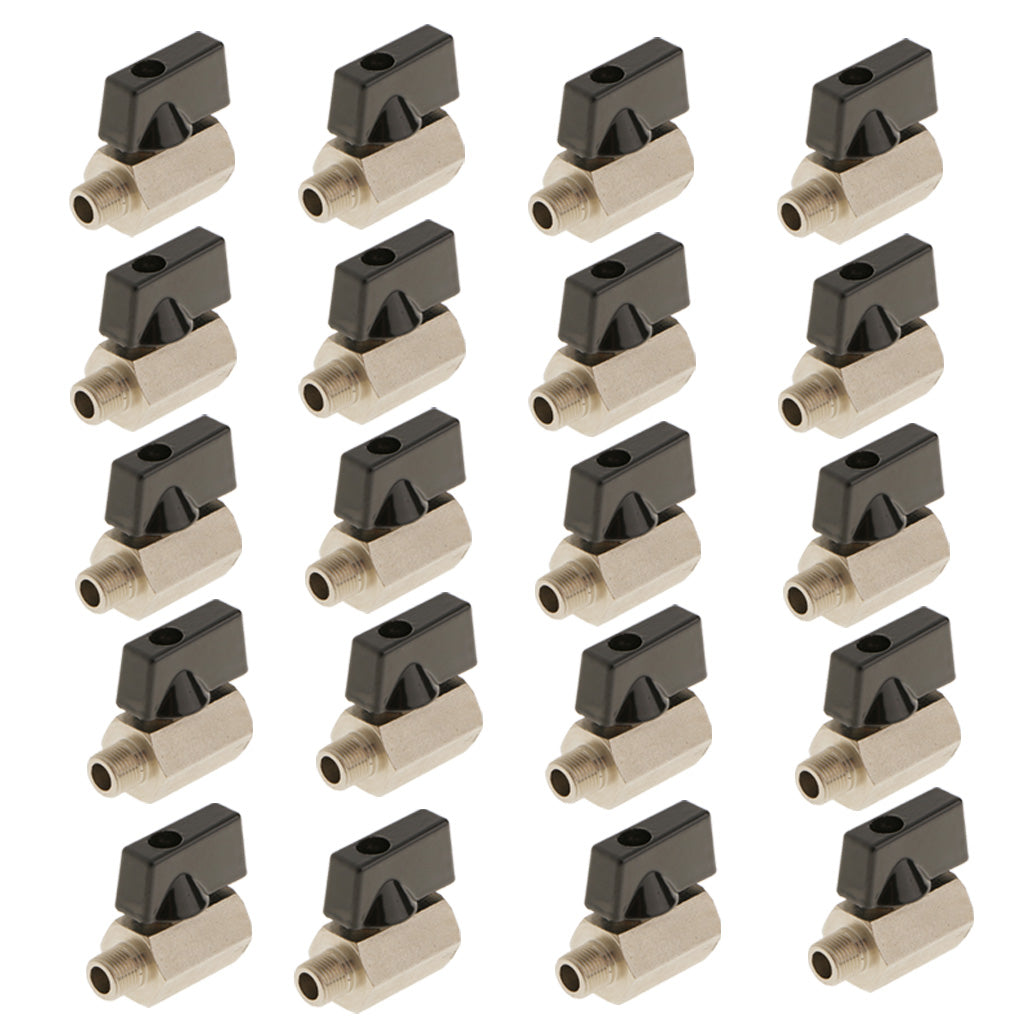 20 piece Female x Male-1/8 NPT Brass Ball Valve Shut Off Switch Sand Blast