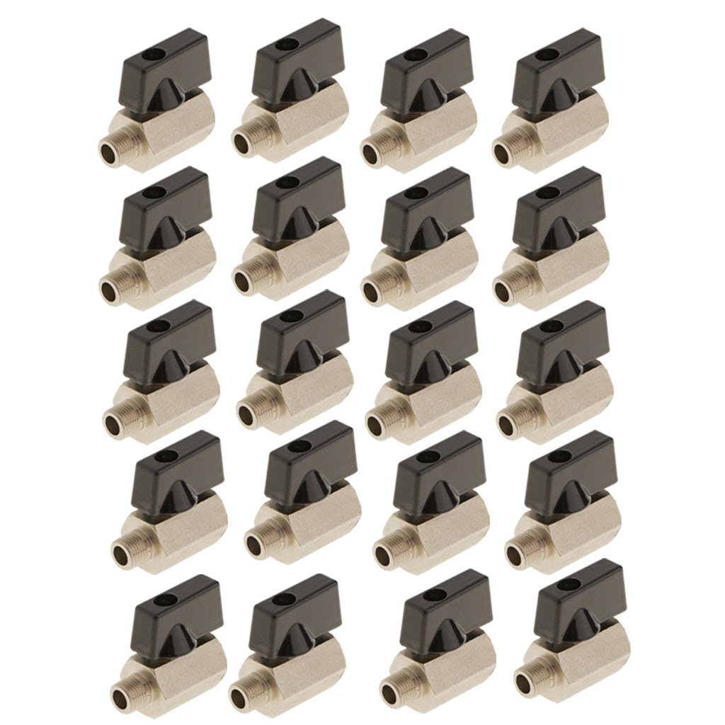 20 piece Female x Male-1/8 NPT Brass Ball Valve Shut Off Switch Sand Blast