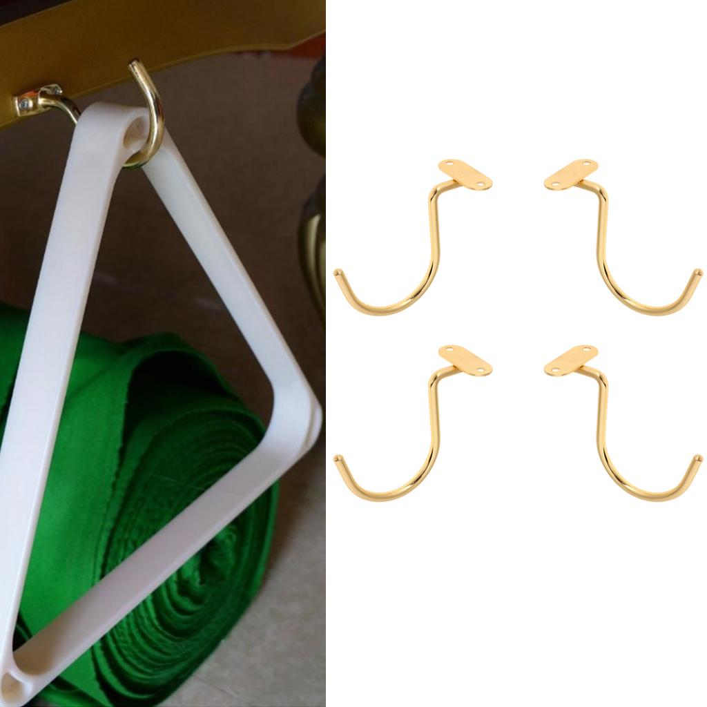 4pcs Brass Snooker Billiard Table Cue Rack Hook to Hold Bridge Pool Rack Rod