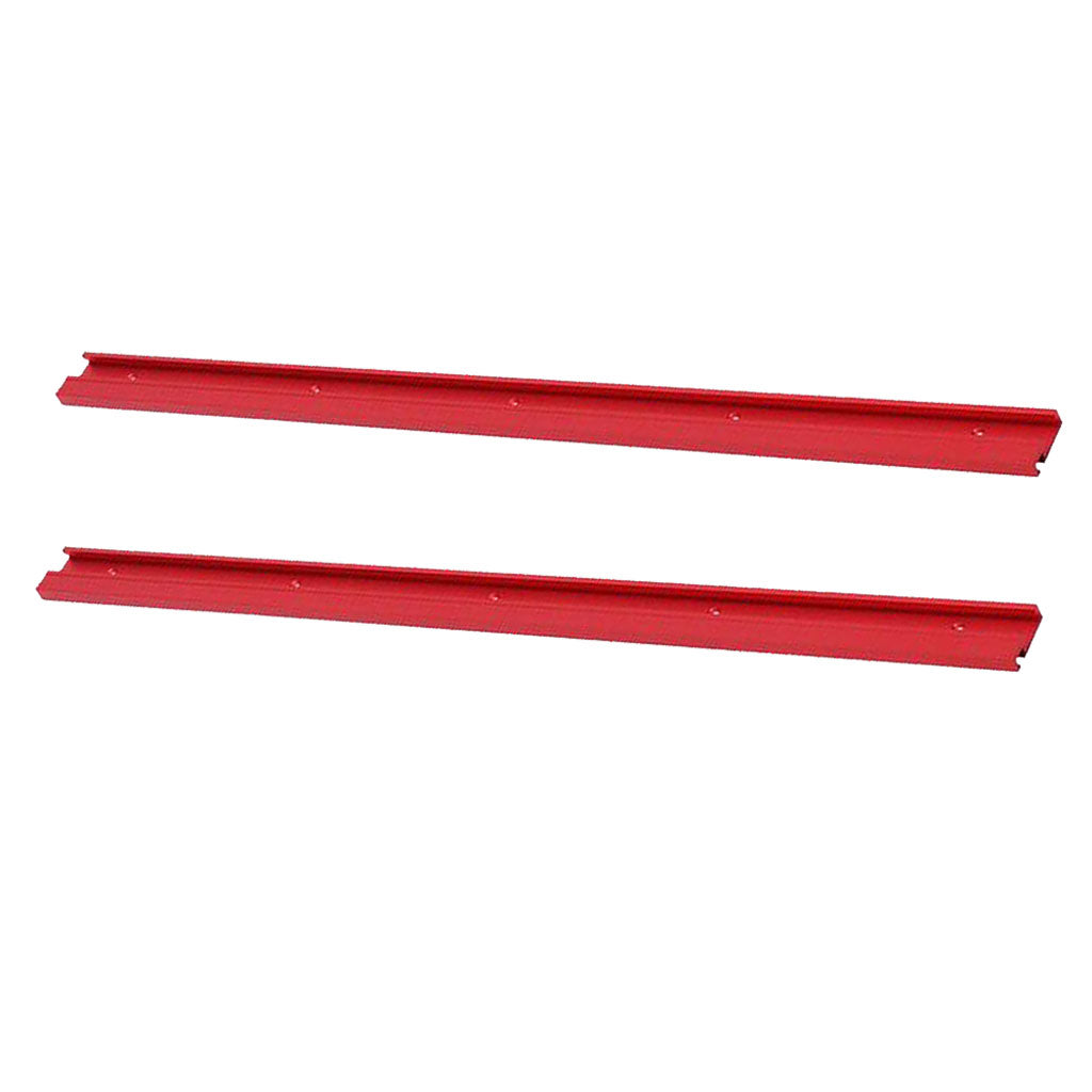 2x 600mm T-track Woodworking 45x12.8mm T-slot Miter Track Red Aluminum Alloy