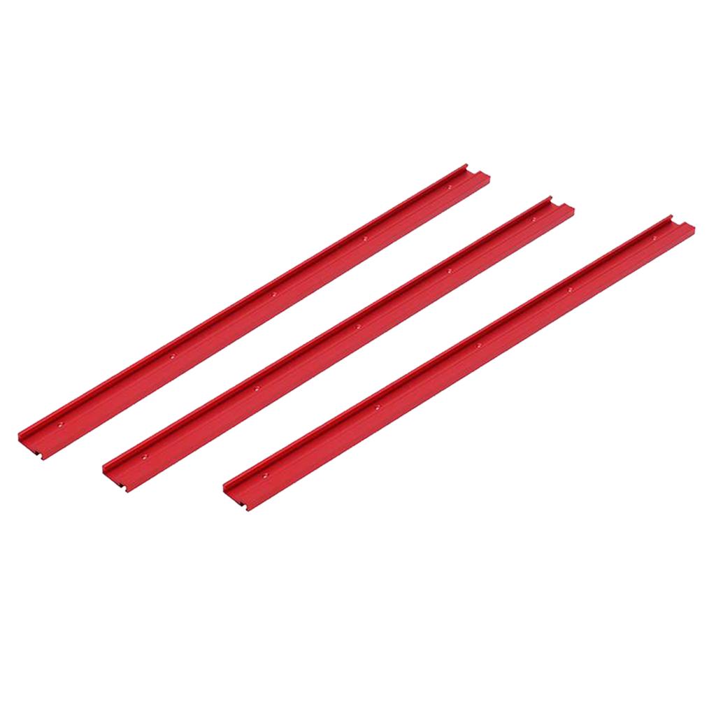 3x 600mm T-track Woodworking 45x12.8mm T-slot Miter Track Red Aluminum Alloy