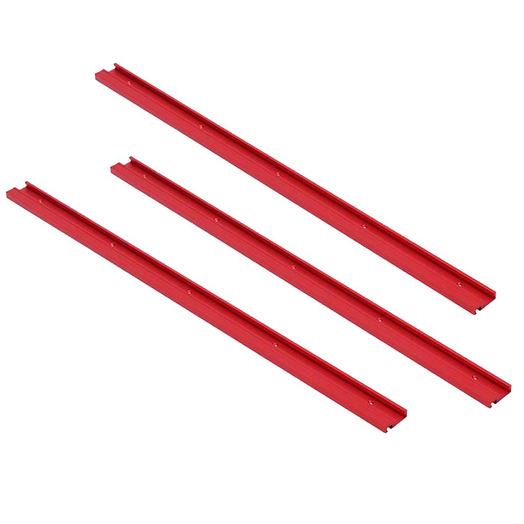 3x 600mm T-track Woodworking 45x12.8mm T-slot Miter Track Red Aluminum Alloy