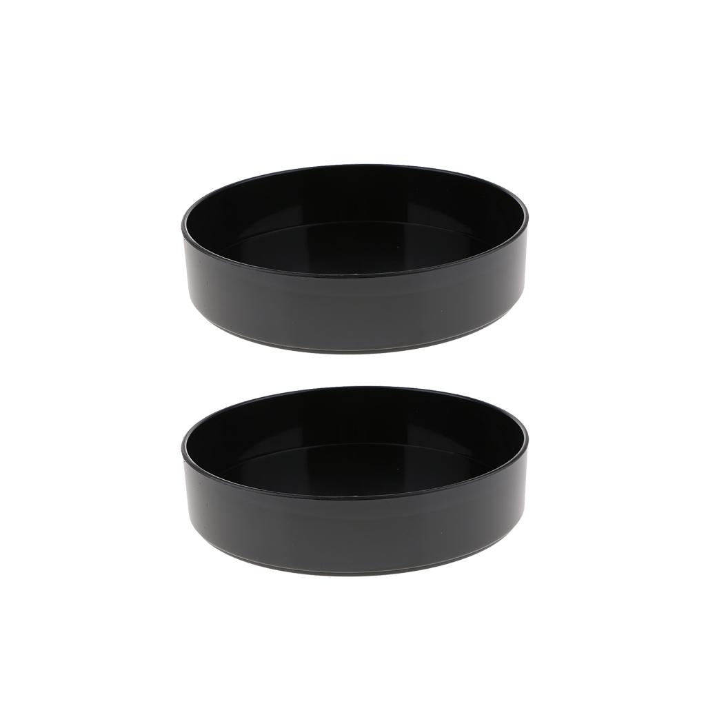 2xPlastic Round Ikebana Suiban Vase Pot Bonsai Flower Container Black 33cm