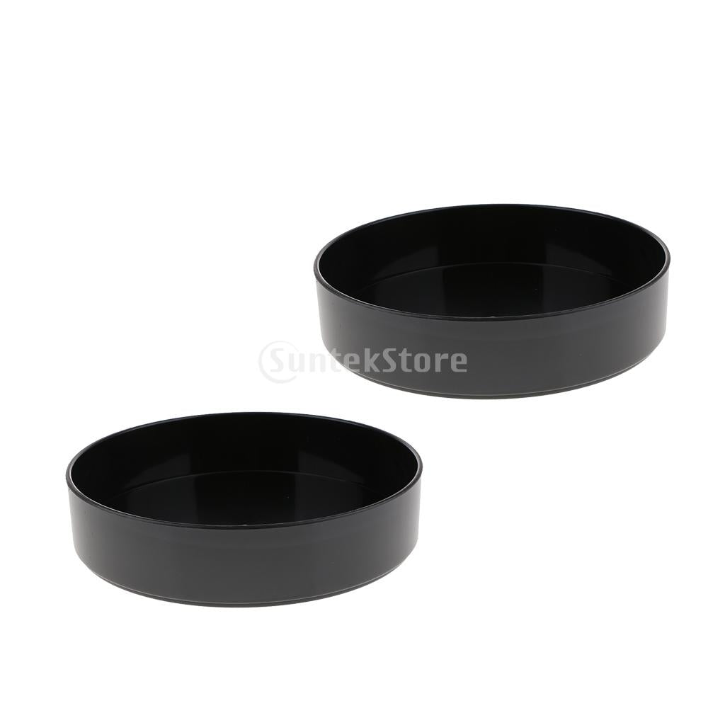 2xPlastic Round Ikebana Suiban Vase Pot Bonsai Flower Container Black 28cm