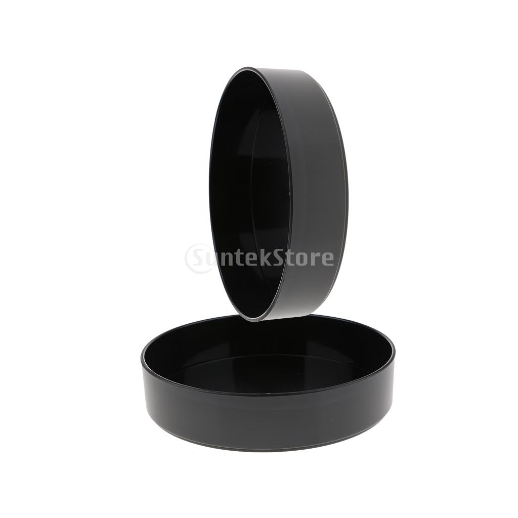 2xPlastic Round Ikebana Suiban Vase Pot Bonsai Flower Container Black 28cm