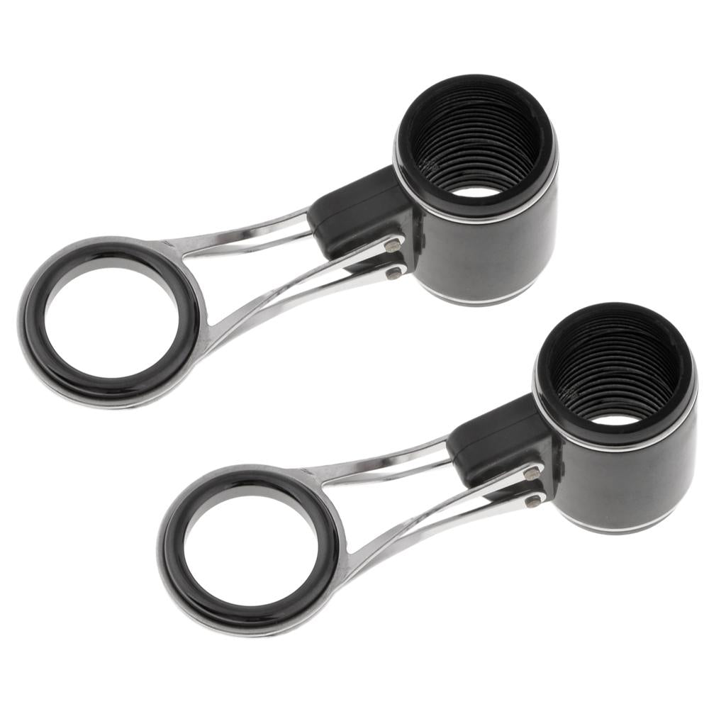 2pcs Folding Stainless Steel Fishing Rod Guides Rod Repair Kit DIY
