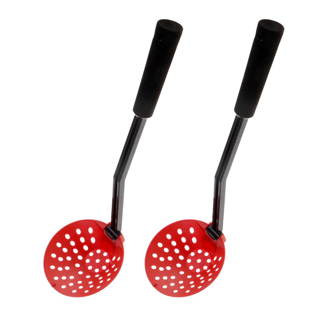 2pcs Foldable Plastic Ice Fishing Scooper Slush Skimmer Red