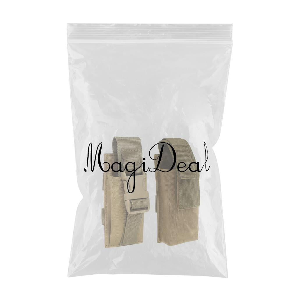 2pcs Tactical Flashlight Torch Belt Holster Holder Pouch Shears Pouch