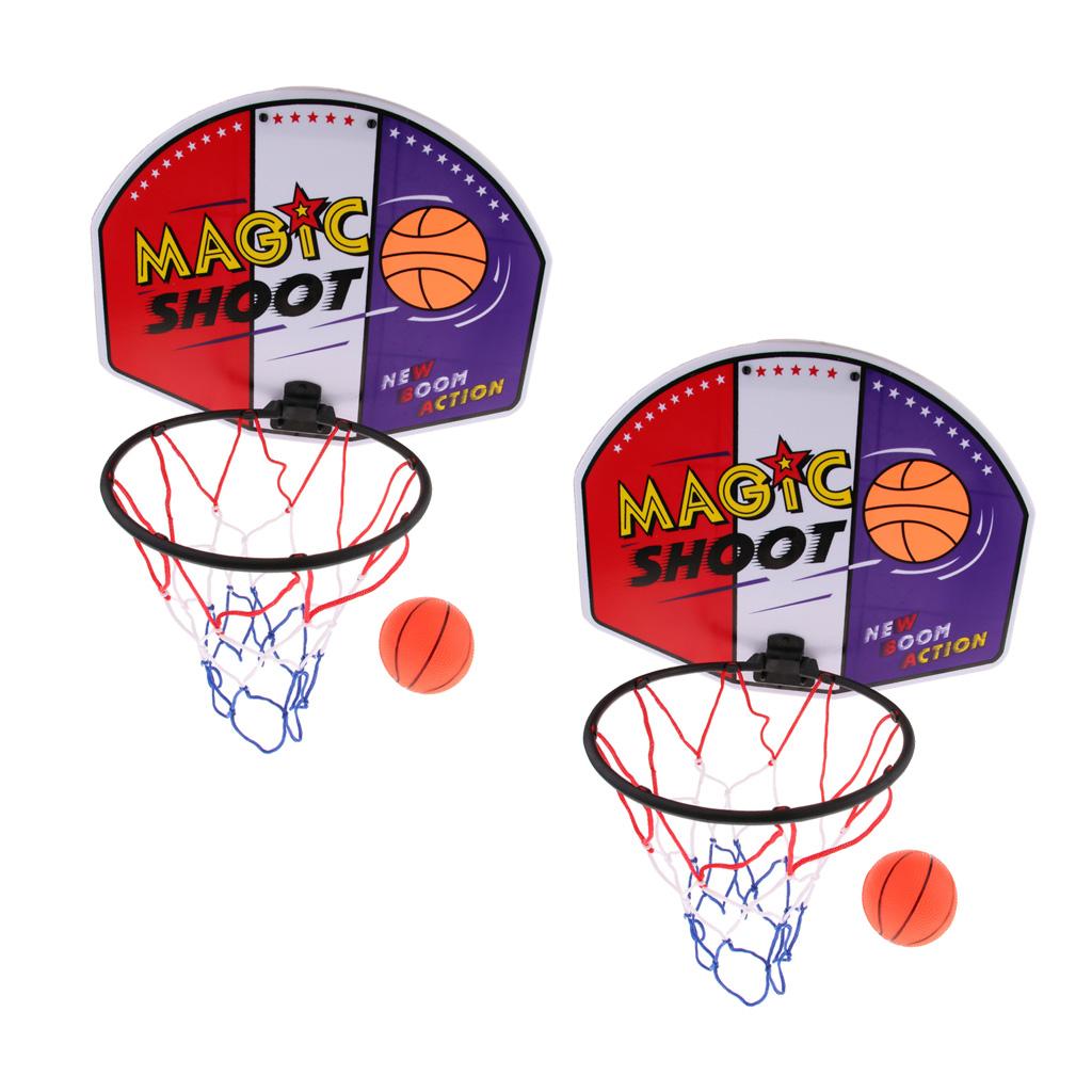 2pcs Basketball Toy Set Kids Baby Children Sports Train Equipment Net Hoop