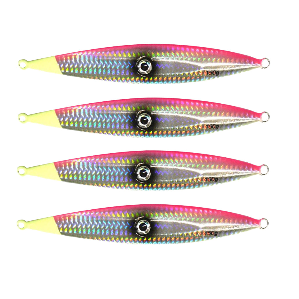 4pcs 150g Heavy Fishing Lures Metal Baits Casting Lures Deep Spoon Bass Jigs