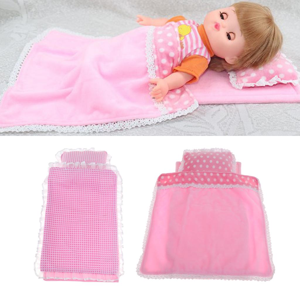 2 Sets Lovely Room Bedding Set for 25cm MellChan Dolls DIY Accessories Pink