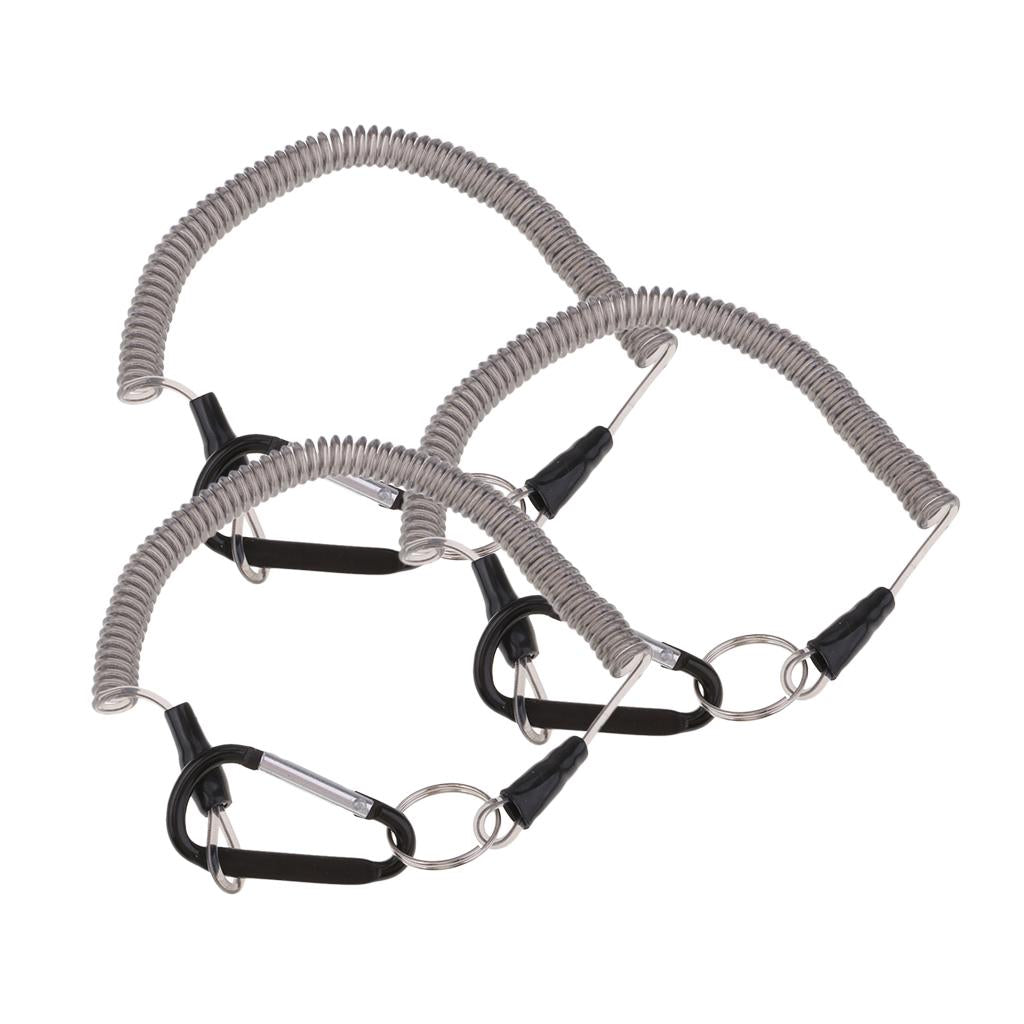 3pcs Multifunction Fishing Coiled Lanyard Tether Net Release Fly Fishing