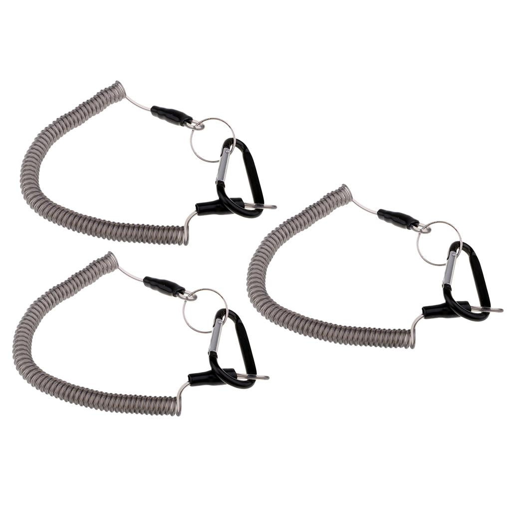 3pcs Multifunction Fishing Coiled Lanyard Tether Net Release Fly Fishing