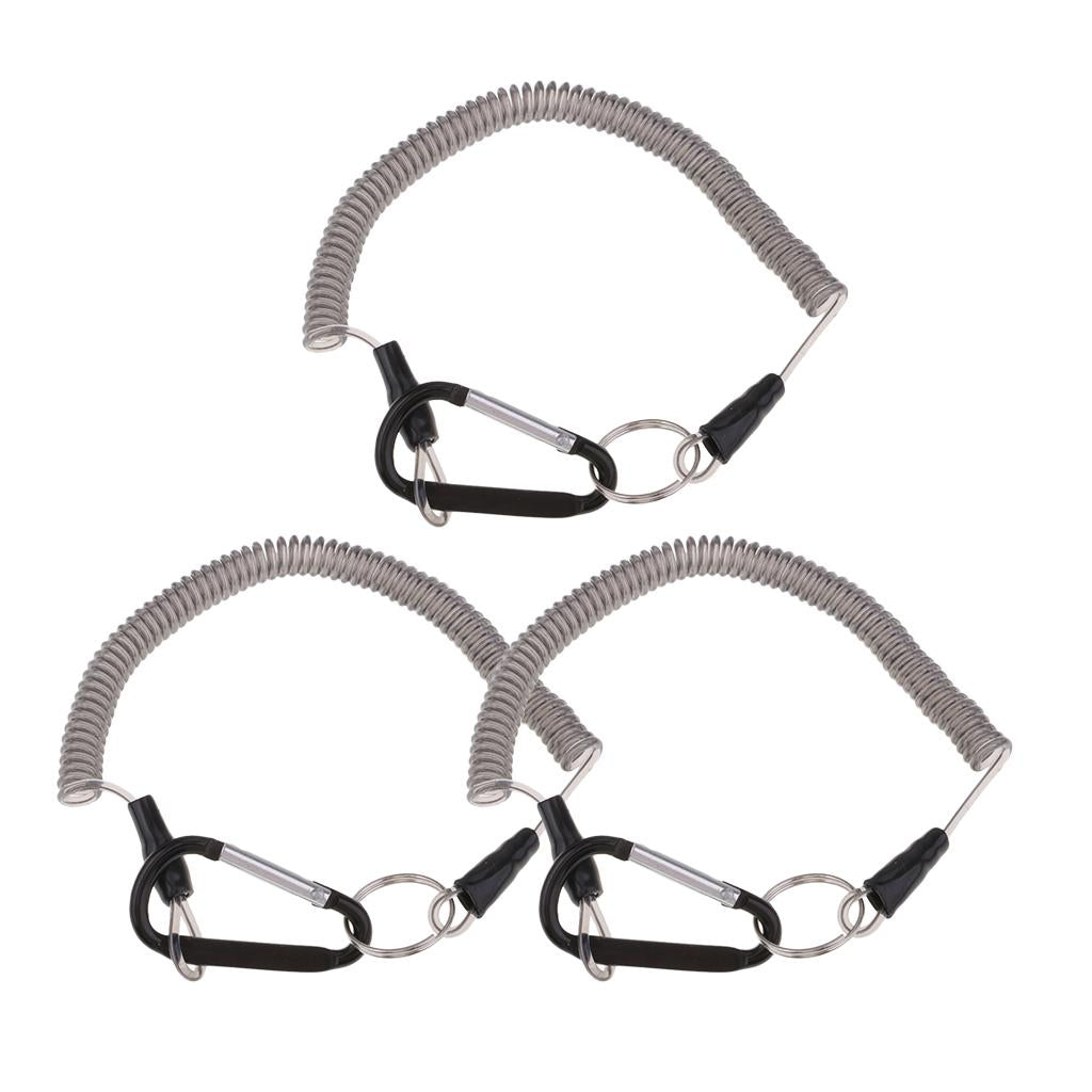 3pcs Multifunction Fishing Coiled Lanyard Tether Net Release Fly Fishing