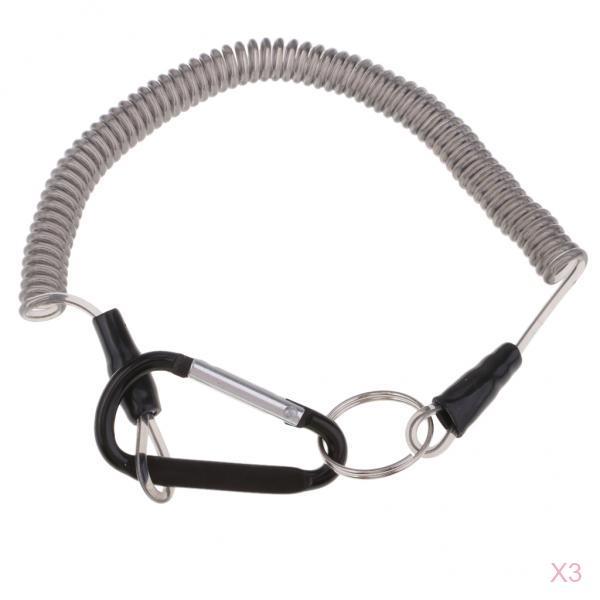 3pcs Multifunction Fishing Coiled Lanyard Tether Net Release Fly Fishing