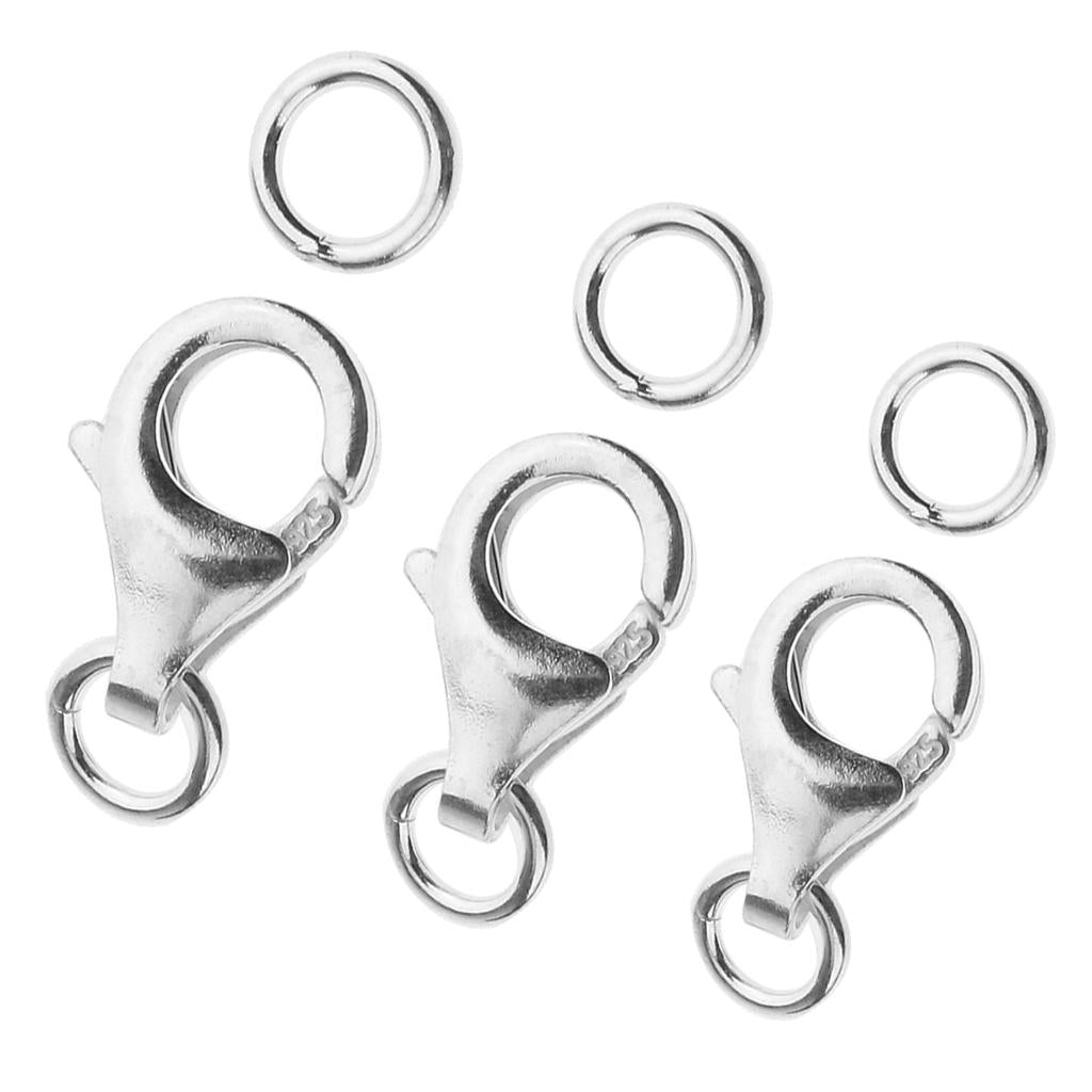 3 Pieces 925 Sterling Silver Lobster Clasp DIY Jewelry Necklaces Connectors