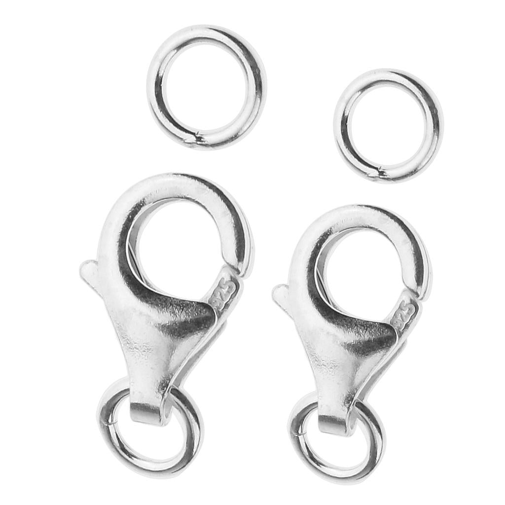 2 Pieces 925 Sterling Silver Lobster Clasp DIY Jewelry Necklaces Connectors