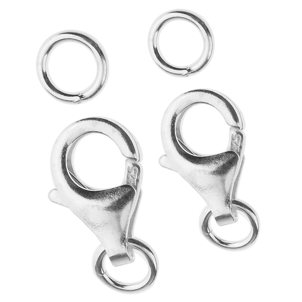 2 Pieces 925 Sterling Silver Lobster Clasp DIY Jewelry Necklaces Connectors