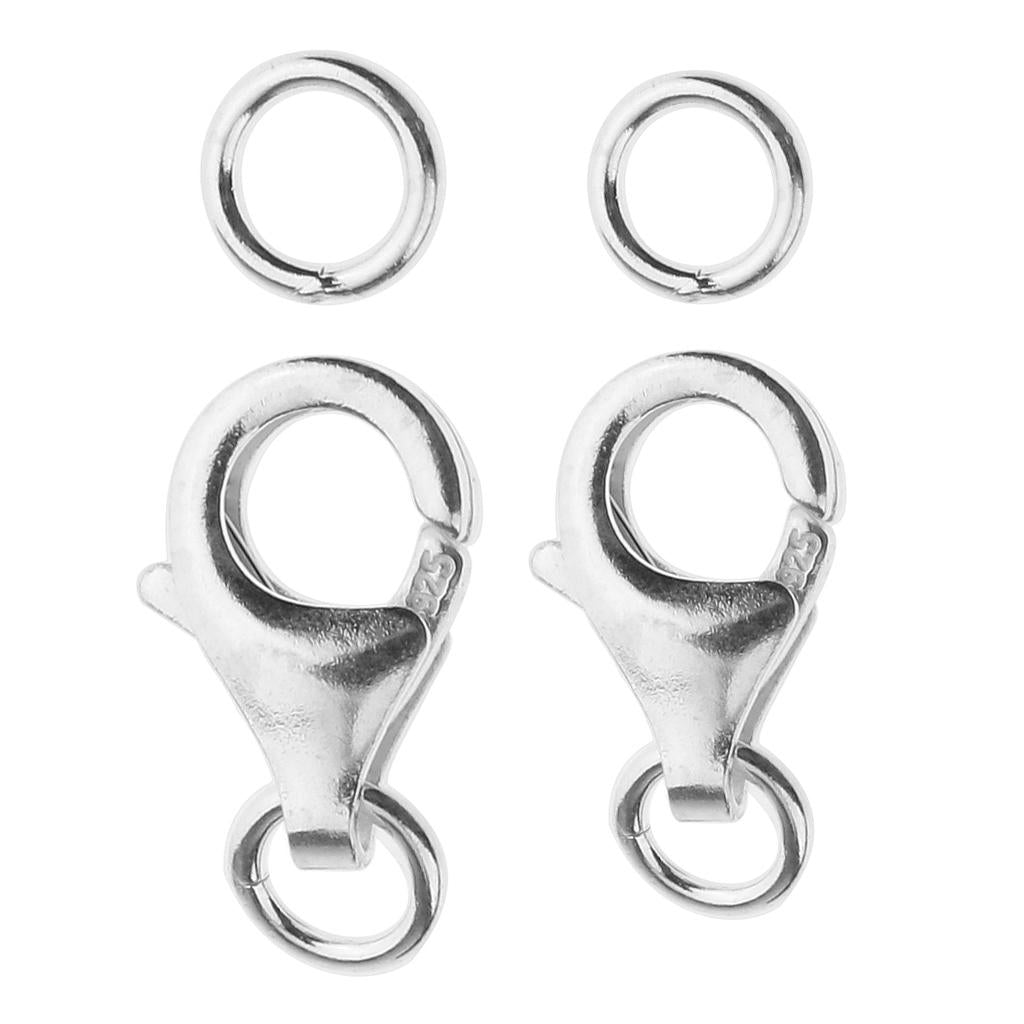 2 Pieces 925 Sterling Silver Lobster Clasp DIY Jewelry Necklaces Connectors