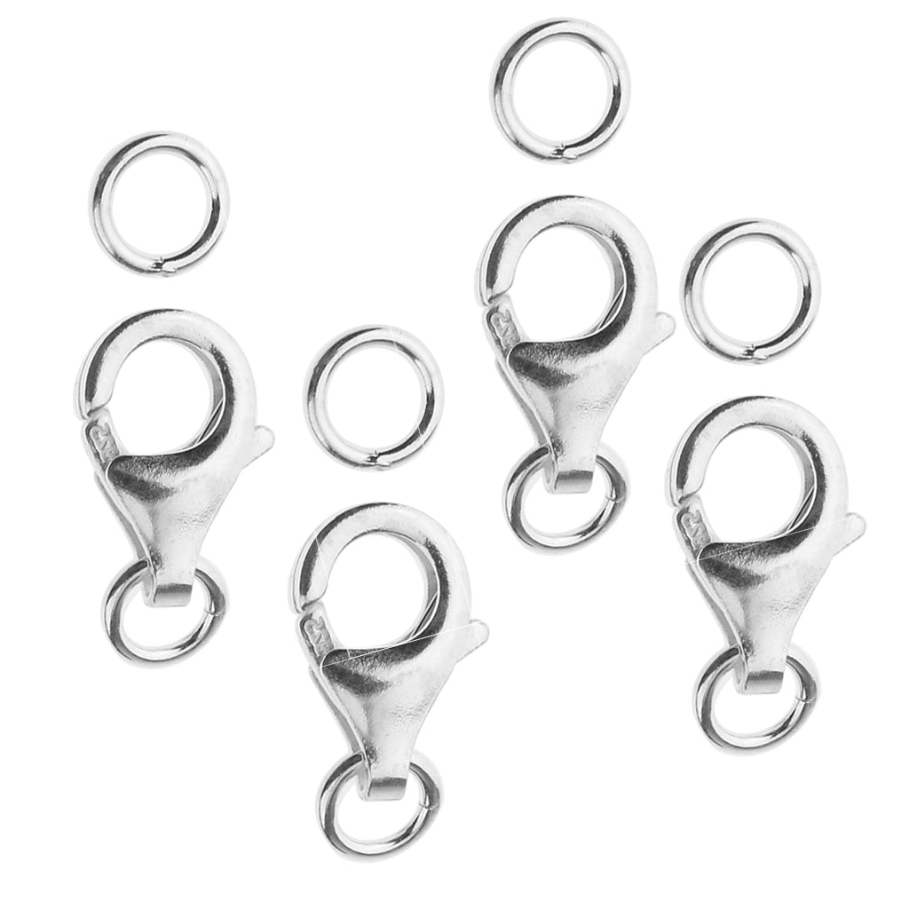4 Pieces 925 Sterling Silver Lobster Clasp DIY Jewelry Necklaces Connectors
