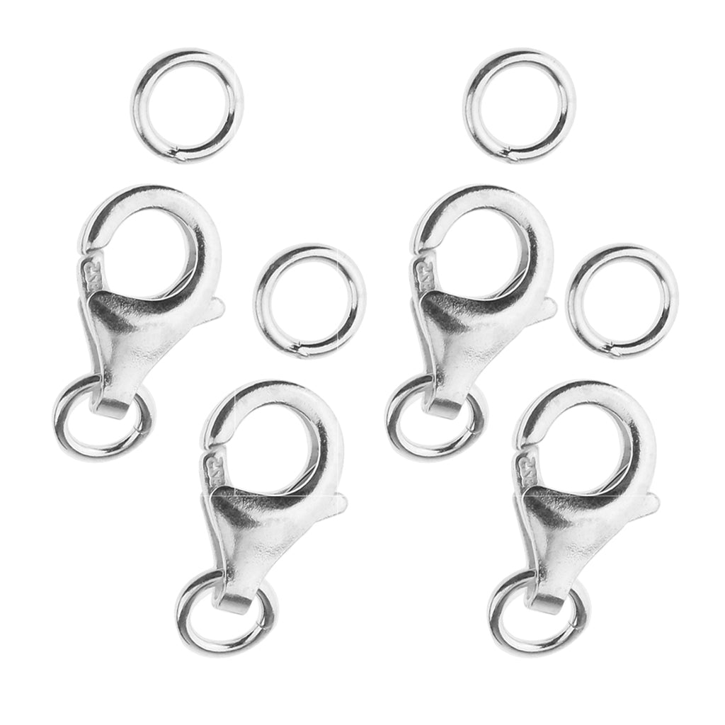 4 Pieces 925 Sterling Silver Lobster Clasp DIY Jewelry Necklaces Connectors