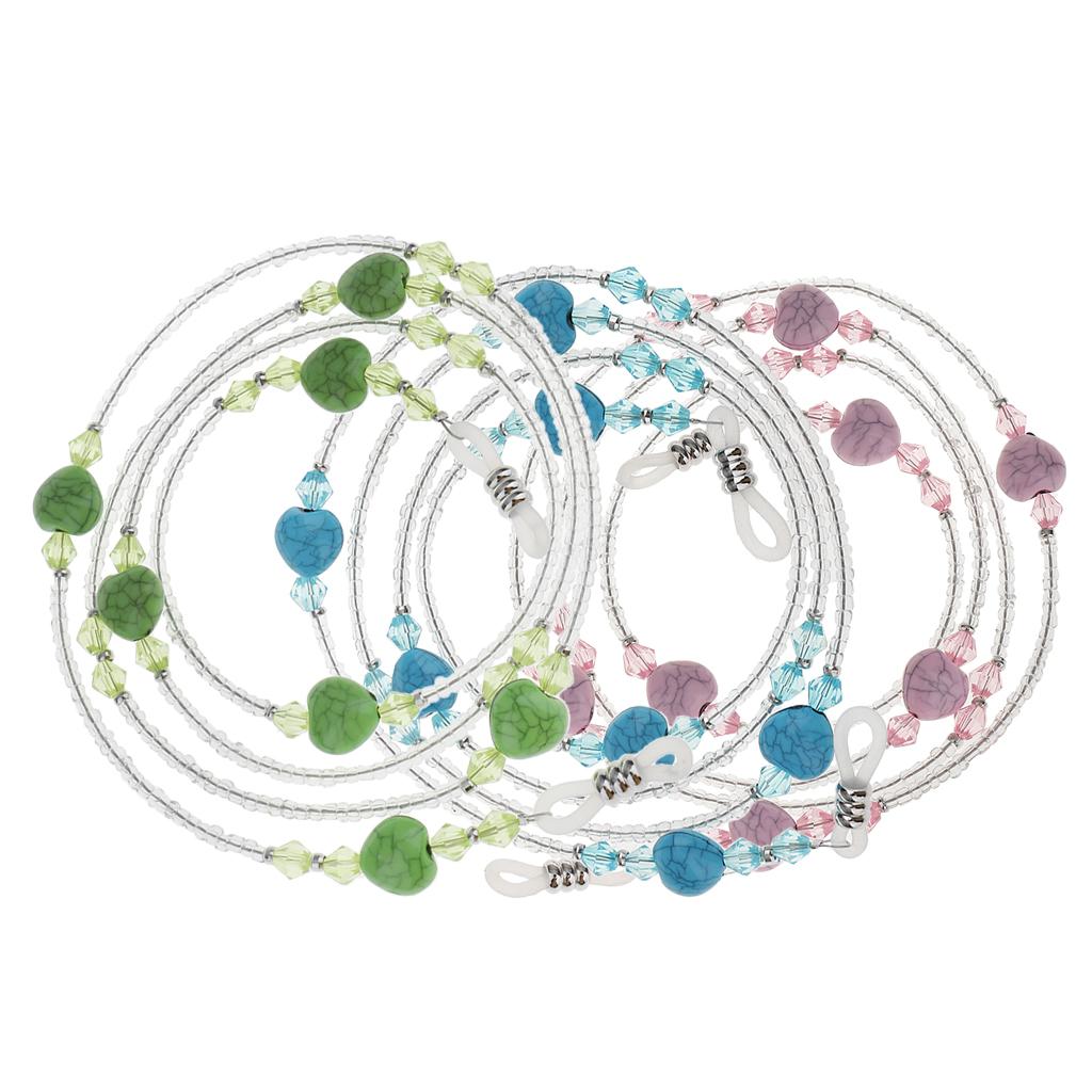 3 Pieces Eyeglass Sunglasses Cord Holder Necklace Sunglass Neck Strap Chain