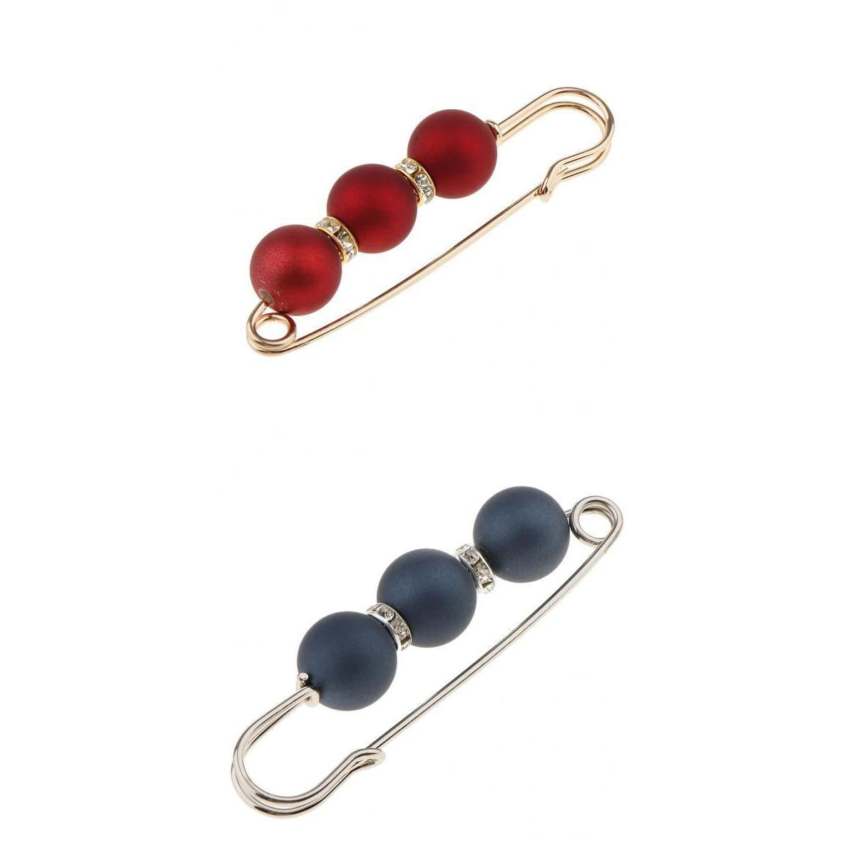 2 Pieces Practical Fashion Charm ABS Pearl Stick Pin Scarf Safety Pin Brooch