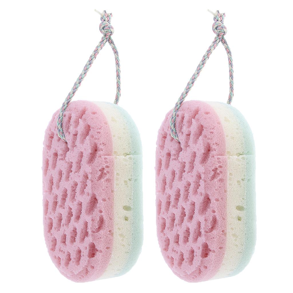 2x Large Hole Stereoscopic Body Sponges Deep Skin Care Cleansing Shower Bath