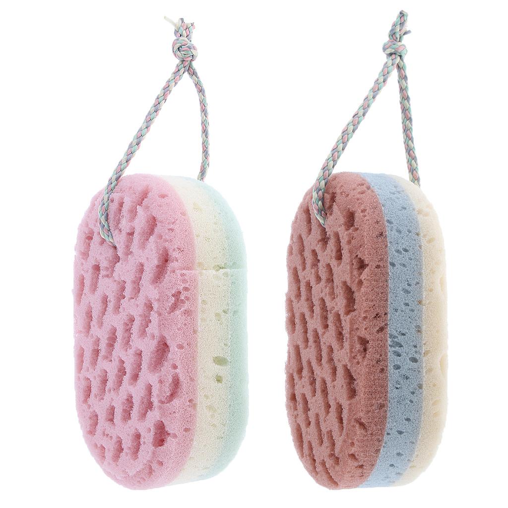 2x Large Hole Stereoscopic Body Sponges Deep Skin Care Cleansing Shower Bath