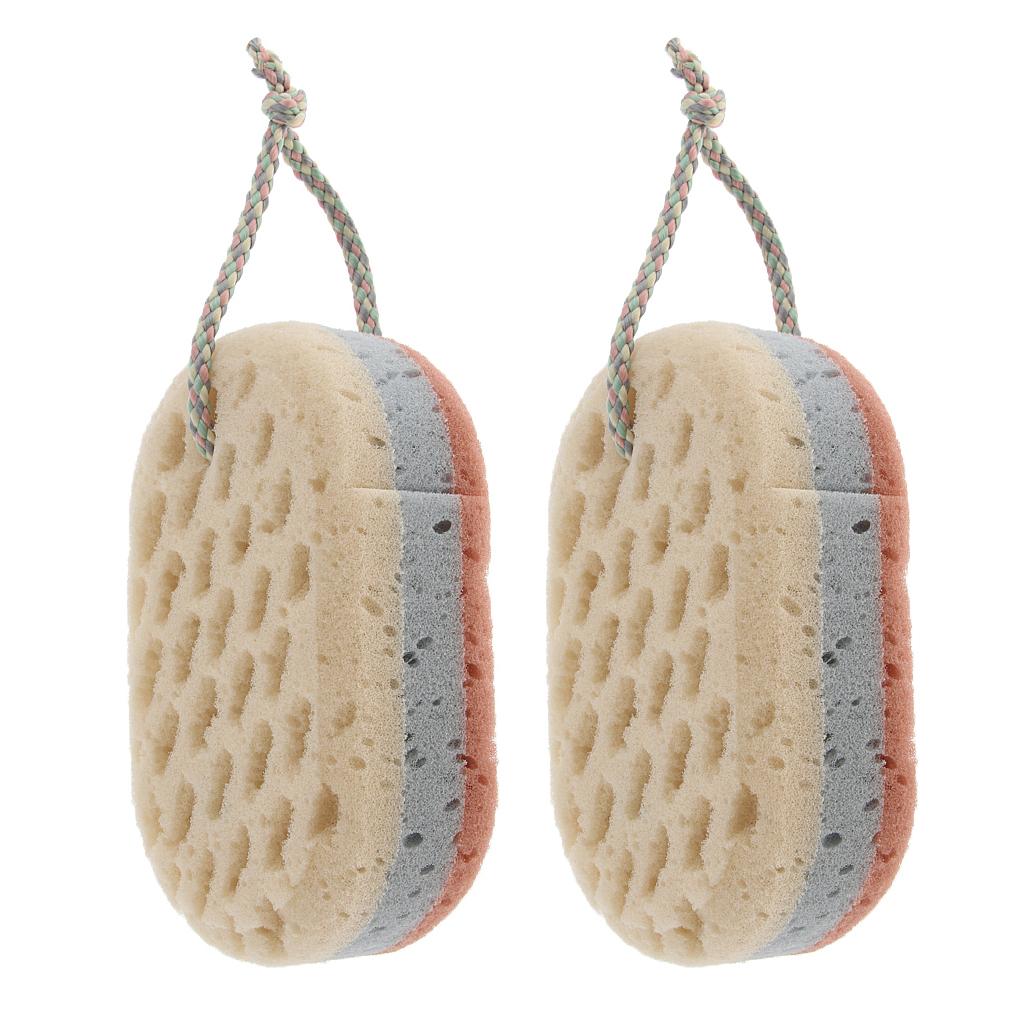 2x Large Hole Stereoscopic Body Sponges Deep Skin Care Cleansing Shower Bath