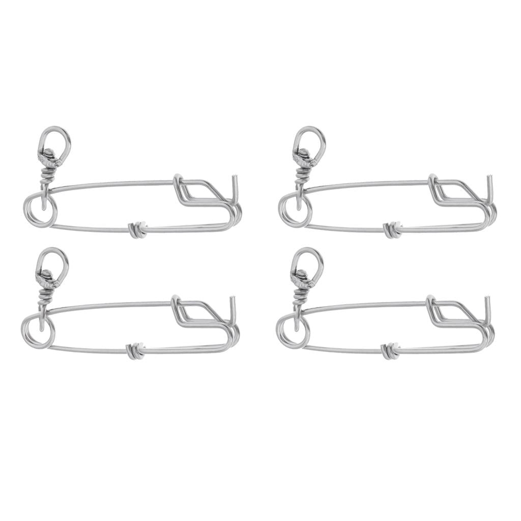 4pcs Long Line Clip Snap Stainless Steel Sea Fishing Connectors