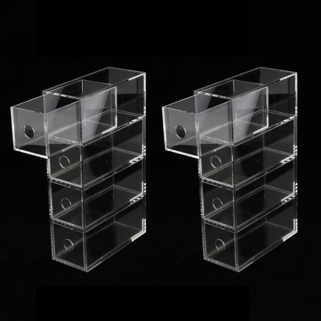 2Sets Acrylic Drawer Organizers for Sunglasses Small Objects Display 4Layers