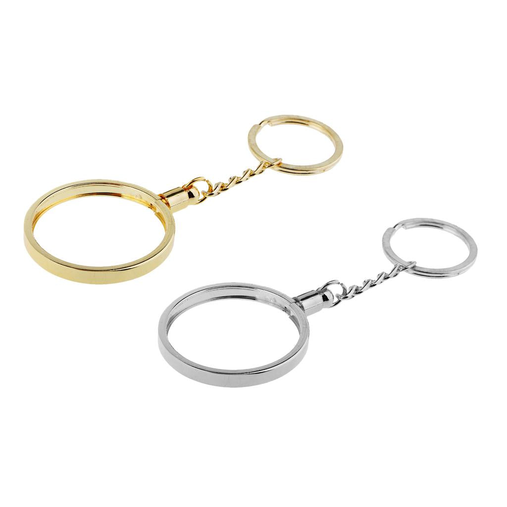 2pcs Coin keyring Pendant Keychain Commemorative Coin Key ring Creative 40mm