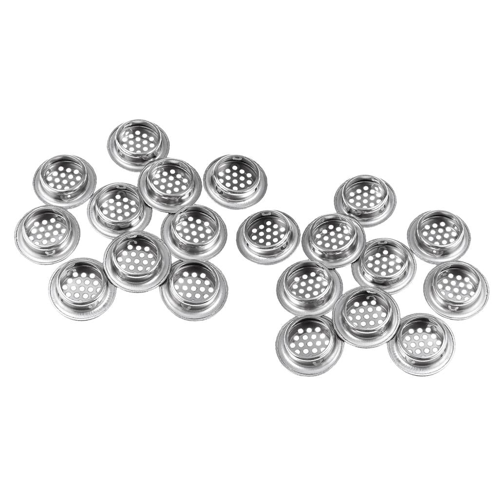 20xStainless Steel Air Vent Louver Round Cabinet Hole 29mm