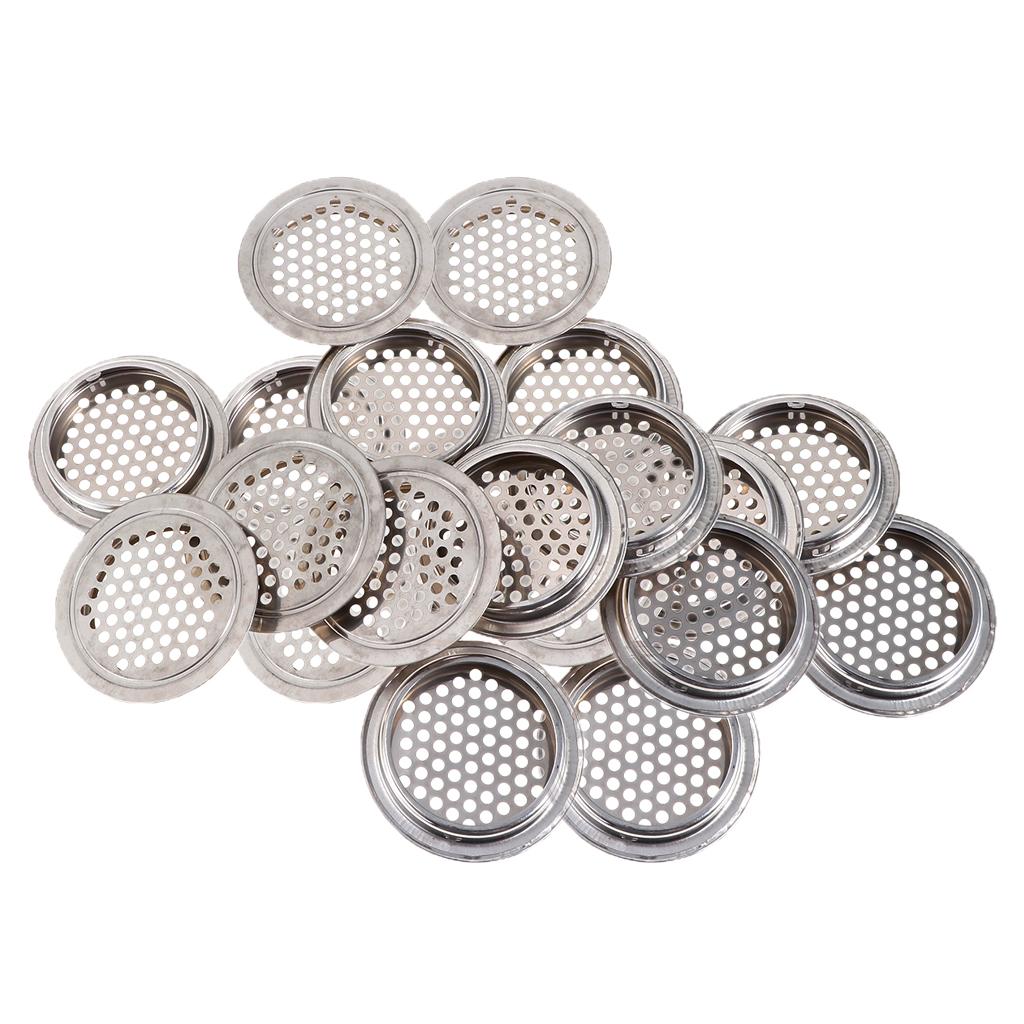 20xStainless Steel Air Vent Louver Round Cabinet Hole 53mm