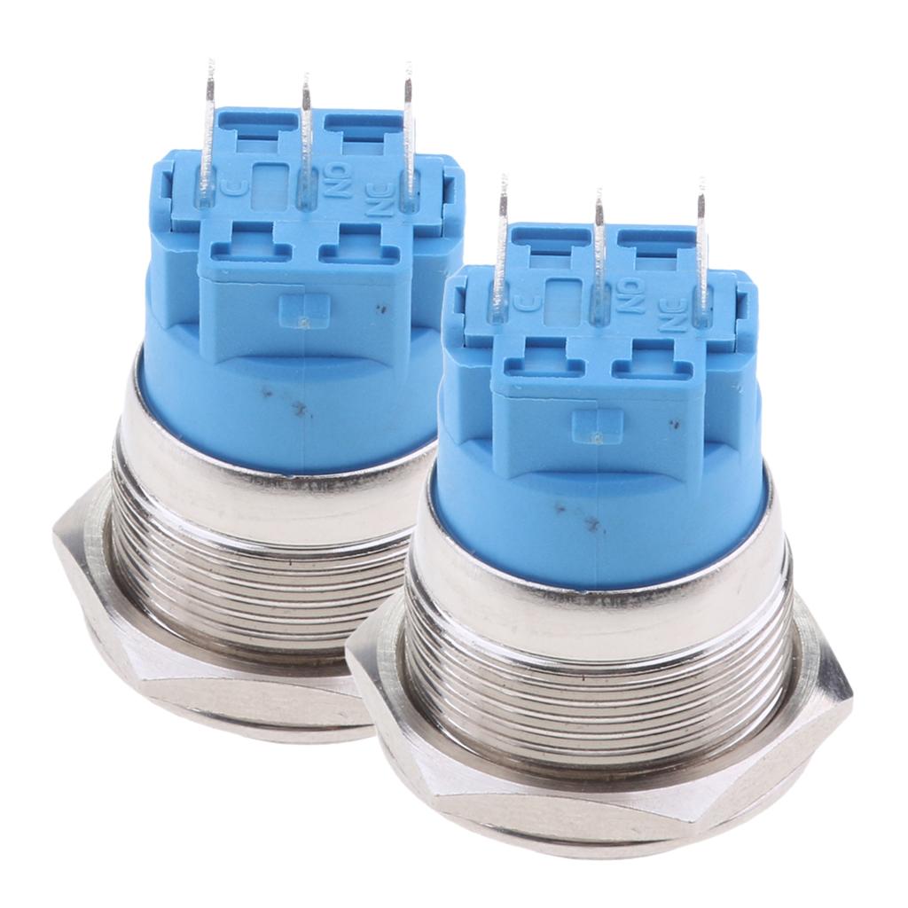 2x LED Power Push Button Switch Waterproof Momentary Latching Toggle Switch