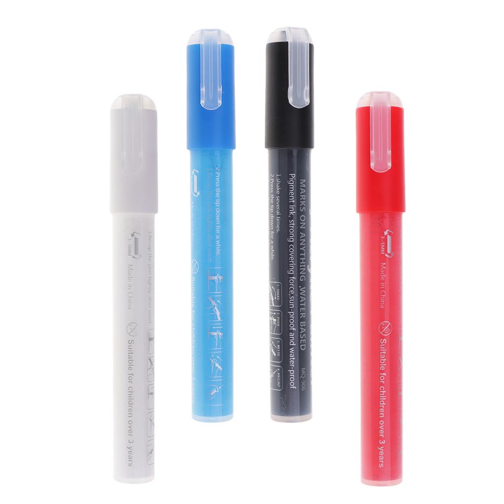 4pcs Acrylic Paint Markers Pen Art Permanent Paint Pens for Painting Craft