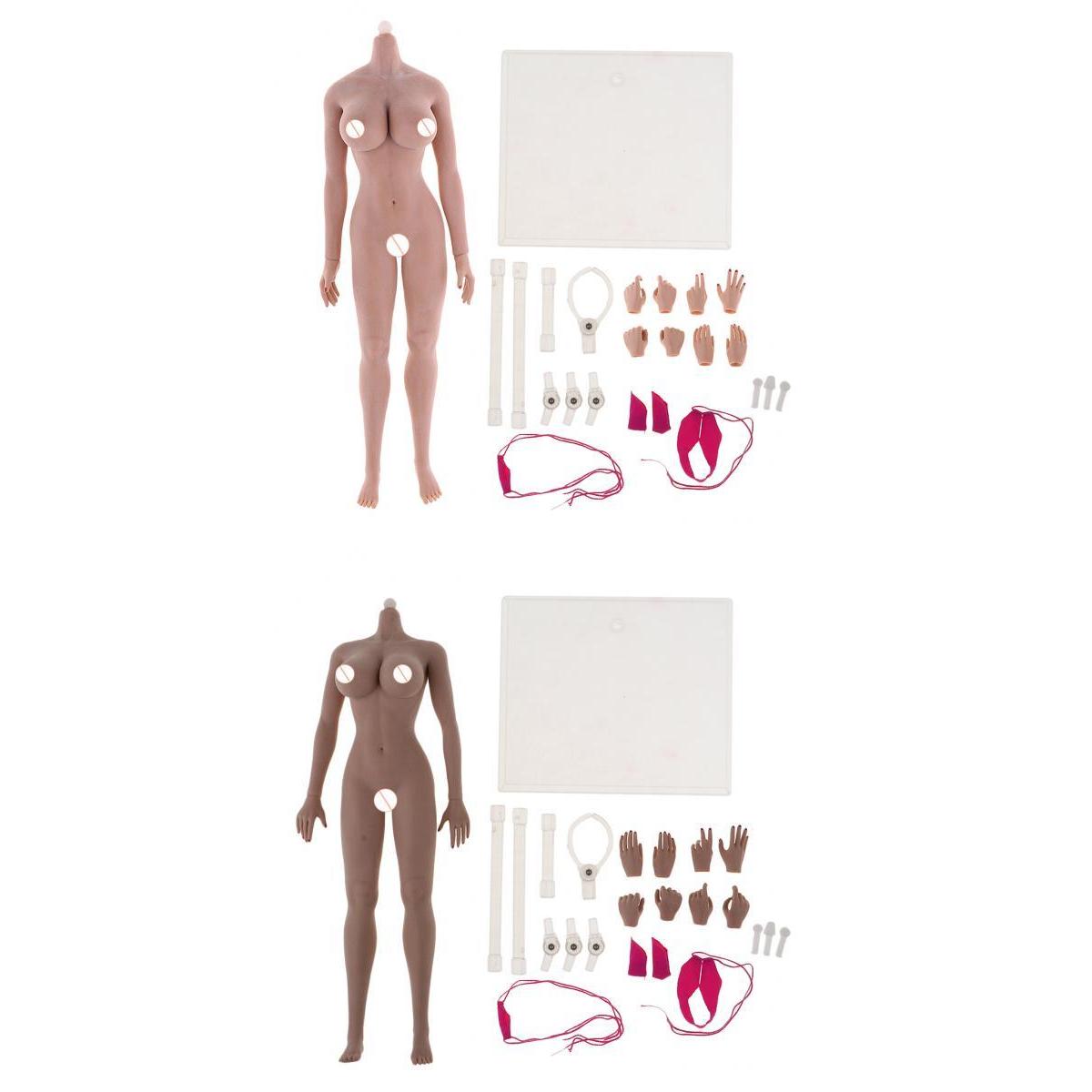 2 Pieces 1:6 Scale Super Flexible European Shape Female Seamless Body